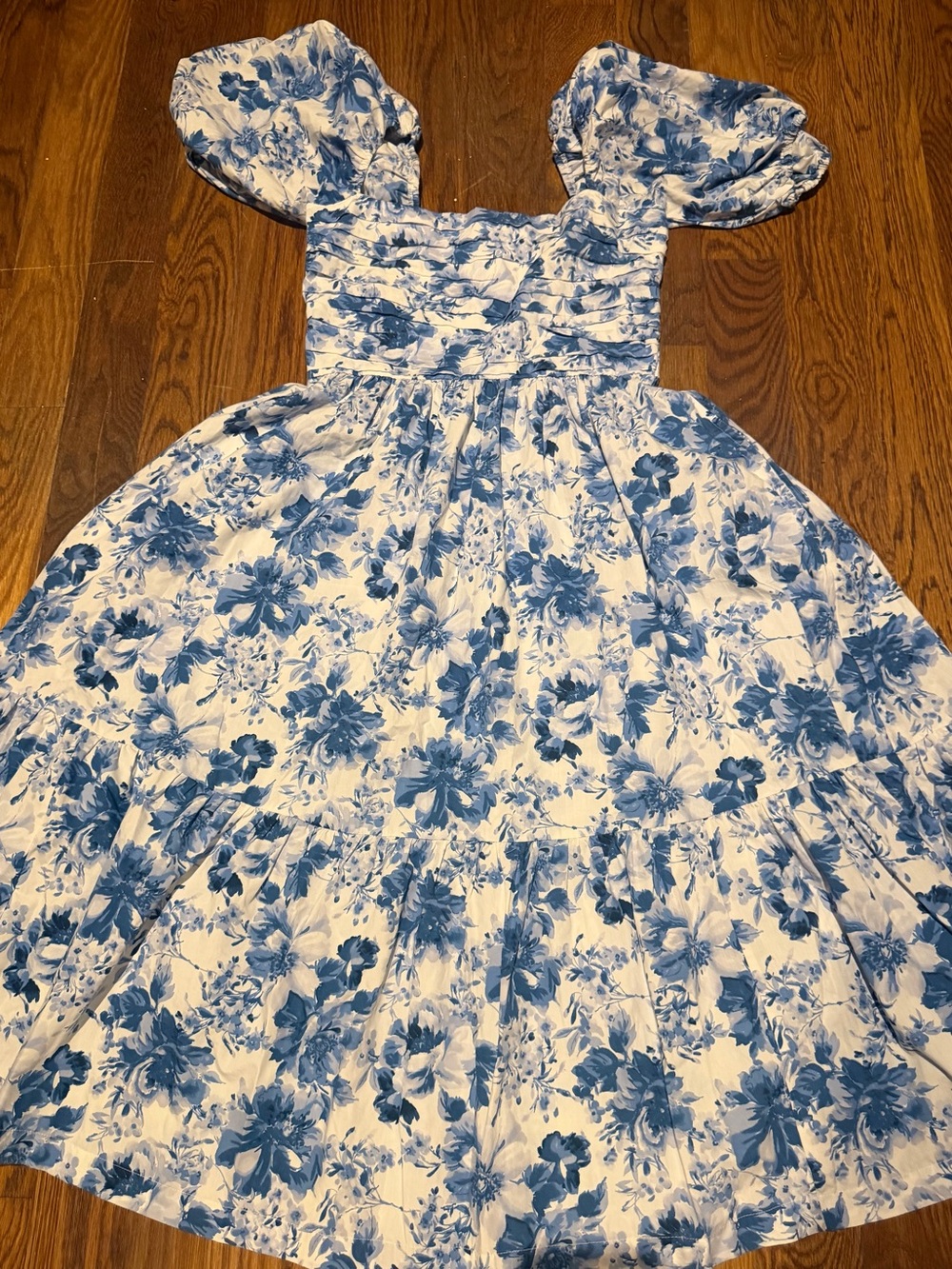 The A&F Emerson Poplin Puff Sleeve Midi Dress - Picture 3 of 4